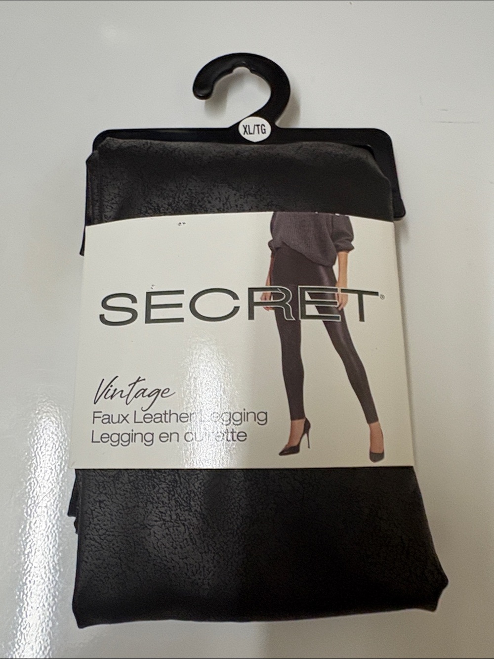 SECRET Vintage Faux Leather Leggings - Black brand new XL